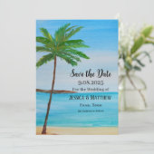 Invitation Plage tropicale Palm Tree Mariage (Debout devant)