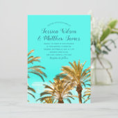 Invitation Plage tropicale Palm Tree Océan Destination Mariag (Debout devant)