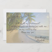 Invitation Plage Tropicale,Palme,Lumières Guirlande Demoisell (Dos)