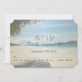 Invitation Plage tropicale, Palmier  RSVP (Devant)