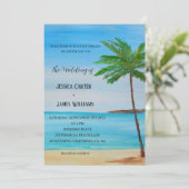 Invitation Plage tropicale Palmiers Destination Mariage (Debout devant)