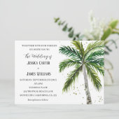 Invitation Plage tropicale Palmiers Destination Mariage (Debout devant)