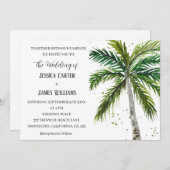 Invitation Plage tropicale Palmiers Destination Mariage (Devant / Derrière)