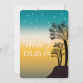 Invitation Plage tropicale Palmiers Starry Lights Mariage (Dos)