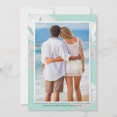 Invitation Plage tropicale Photo Verre de mer Dollars de sabl (Dos)