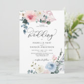 Invitation Plage tropicale Plage Boho Mariage rose pâle (Debout devant)