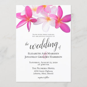 Invitation Plage tropicale Plage rose Plumeria Destination Fl