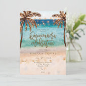 Invitation plage tropicale Quinceanera 15e anniversaire (Debout devant)