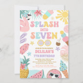 Invitation Plage tropicale sept ans 7e anniversaire (Devant)
