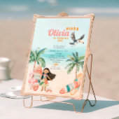 Invitation Plage tropicale Surf d'été Mer 1er anniversaire fi