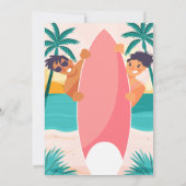 Invitation Plage tropicale surf palmier Baby shower Inv (Dos)