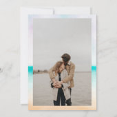 Invitation Plage tropicale turquoise à l'ombre mariage callig (Dos)