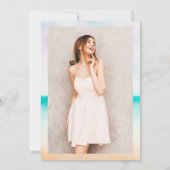 Invitation Plage tropicale turquoise sombre script doux 16 (Dos)