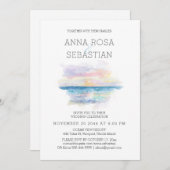 Invitation *~* Plage Tropique Exotique AR7 MARIAGE RSVP + (Devant / Derrière)