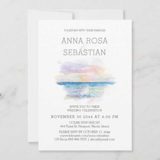 Invitation *~* Plage Troptique Exotique AR7 MARIAGE RSVP + In (Devant)