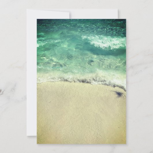 Invitation Plage Turquoise Bleu Vert Artsy Destination Mariag (Dos)
