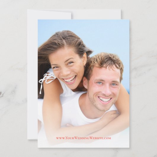 Invitation Plage Turquoise & Coral Conch Coque Destination Ma (Dos)