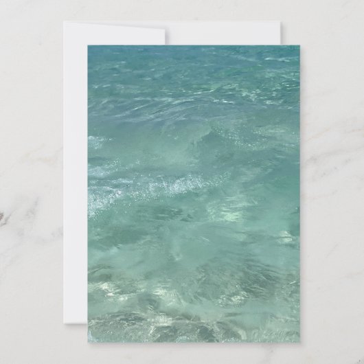 Invitation Plage Turquoise Eau Turquoise Destination Mariage (Dos)