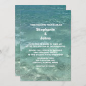 Invitation Plage Turquoise Eau Turquoise Destination Mariage (Devant / Derrière)