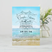 Invitation plage turquoise ombre mer couples douche (Debout devant)