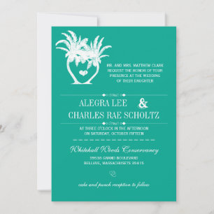 Invitation Plage Turquoise Palm Tree Destination Chalboard