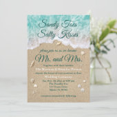 Invitation Plage Vagues Sandy Toes Salty Baisers Mariage Invi (Debout devant)