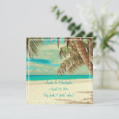 Invitation Plage vintage de PixDezines, paradis tropical (Debout devant)