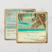 Invitation Plage vintage de PixDezines, paradis tropical (Devant / Derrière)