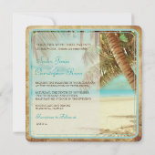 Invitation Plage vintage de PixDezines, paradis tropical (Dos)