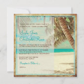 Invitation Plage vintage PixDezines, paradis tropical (Dos)