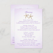 Invitation Plage violet Hydrangea Mariage Intinéraire (Devant / Derrière)