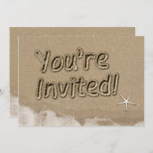 Invitation Plage VOUS ÊTES INVITÉ Typographie Party Invitatio (Devant / Derrière)