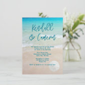 Invitation Plage Vows Moderne Sable Décontracté Dollar (Debout devant)