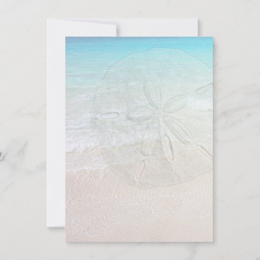 Invitation Plage Vows Moderne Sable Décontracté Dollar (Dos)