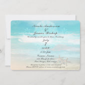 Invitation Plage White Starfish Élégant Mariage d'été (Devant)