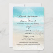 Invitation Plage White Starfish Élégant Mariage d'été (Devant)
