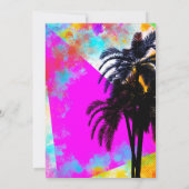 Invitation Plages Colorées Rétro de l'Été Palmiers (Dos)