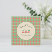 Invitation Plaid à base verte de Noël (Debout devant)