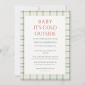 Invitation Plaid Baby It's Cold Outside Baby Shower (Devant)