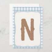 Invitation Plaid Blue First Rodeo Highchair Indicateur N (Devant / Derrière)