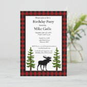 Invitation Plaid Buffalo Rustique avec Anniversaire de l'orig (Debout devant)