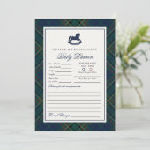 Invitation Plaid Classic Rocking Horse Advice for Baby Card (Debout devant)