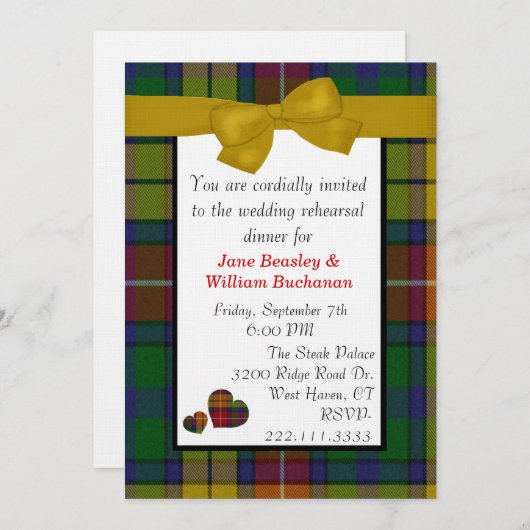 Invitation Plaid De Buchanan Tartan (Devant / Derrière)