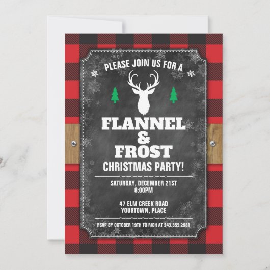 Invitation Plaid de Buffalo en tableau noir et givre (Devant)