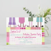 Invitation Plaid de Sleepover de soirée pyjamas (Debout devant)