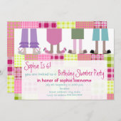 Invitation Plaid de Sleepover de soirée pyjamas (Devant / Derrière)