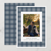 Invitation Plaid Elegant Photo Graduation Announcement (Devant / Derrière)