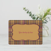 Invitation Plaid Exotique Violet, Rose et Orange (Debout devant)