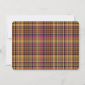 Invitation Plaid Exotique Violet, Rose et Orange (Dos)