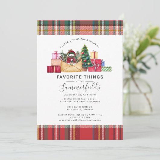 Invitation Plaid Favoris Thèmes Fêtes de Noël (Debout devant)